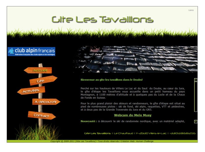 Site internet – Gîte Les Tavaillons
